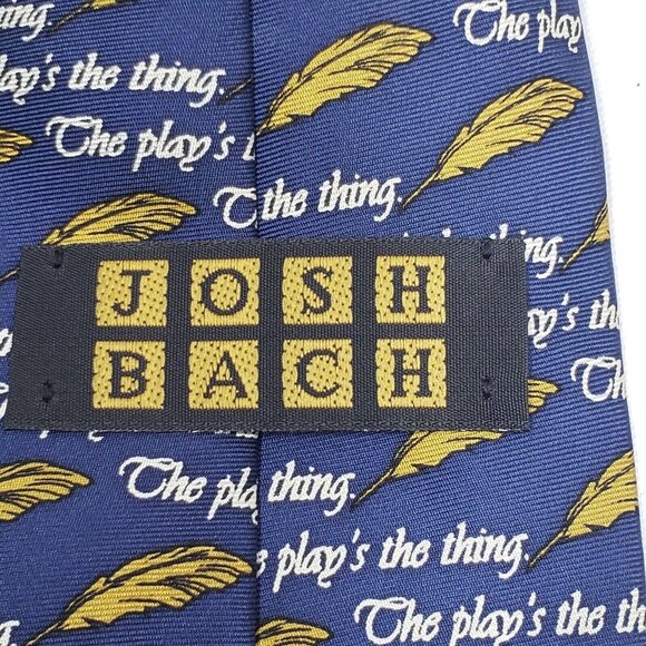 Men's Silk Tie by Josh Bach The Play's The Thing Quill Shakespeare Quote - Picture 4 of 9